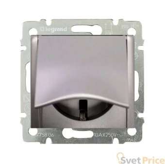 Розетка 2К+3 Legrand Valena 16A 250V с/з с крышкой винтовой зажим алюминий 770122