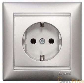 Розетка 2К+3 Legrand Valena 16A 250V с/з алюминий 770123