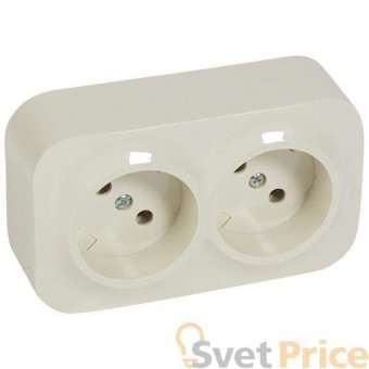 Розетка 2х2К Legrand Quteo 16A 250V б/з слоновая кость 782242