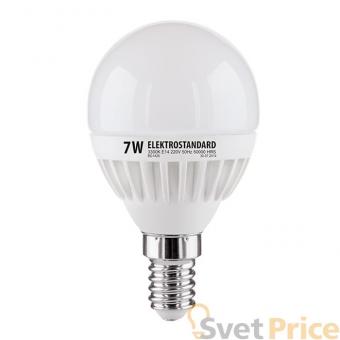 Лампа светодиодная E14 7W 3300K шар матовый mini 4690389085376