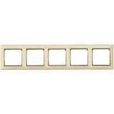Рамка 5-постовая Legrand Valena слоновая кость/золотой штрих 774155