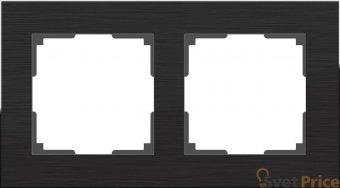 Рамка Aluminium на 2 поста алюминий черный WL11-Frame-02 4690389110450