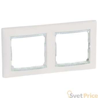 Рамка 2-постовая Legrand Valena белая/кристалл 774462