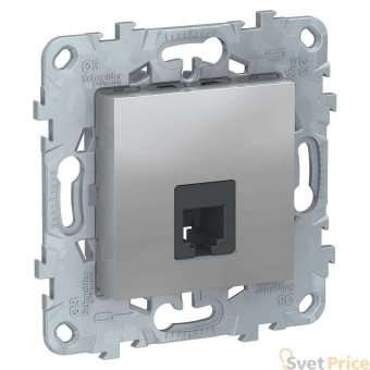 Розетка телефонная RJ11 одиночная 4 контакта Schneider Electric Unica New NU549230