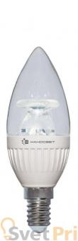 Лампа светодиодная диммируемая E14 6,5W 2700K свеча прозрачная LC-CDCL-D-6.5/E14/827 L230