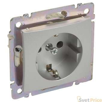 Розетка 2К+З Legrand Valena 16A 250V с/з безвинтовой зажим алюминий 770183