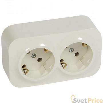 Розетка 2х2К+З Legrand Quteo 16A 250V с/з слоновая кость 782243