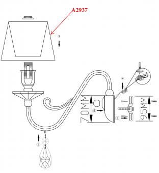 Бра Odeon Light Alpes 2937/1W