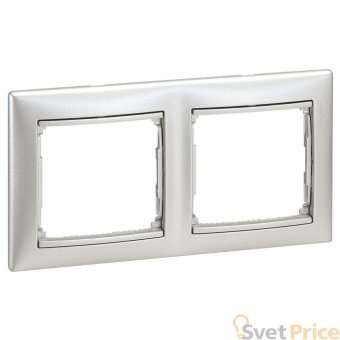 Рамка 2-постовая Legrand Valena алюминий 770152