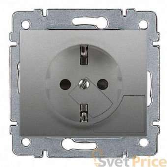 Розетка 2К+З Legrand Galea Life 16A 250V с/з с механической системой выталкивания вилки алюминий 771324