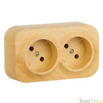 Розетка 2х2К Legrand Quteo 16A 250V б/з дерево 782272