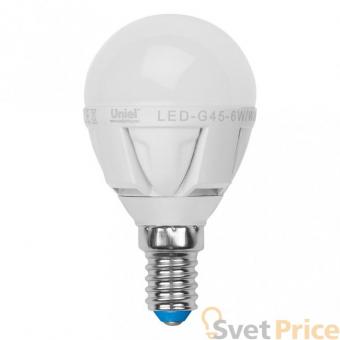 Лампа светодиодная диммируемая (08694) E14 6W 4500K шар матовый LED-G45-6W/NW/E14/FR/DIM