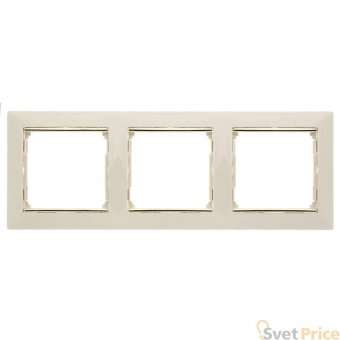 Рамка 3-постовая Legrand Valena слоновая кость/золотой штрих 774153