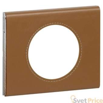 Рамка 1-постовая Legrand Celiane кожа карамель 069421