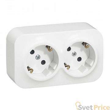 Розетка 2х2К+З Legrand Quteo 16A 250V с/з белая 782213