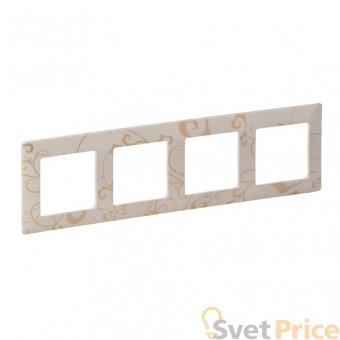 Рамка 4-постовая Legrand Valena Life Ампир бежевый 754114