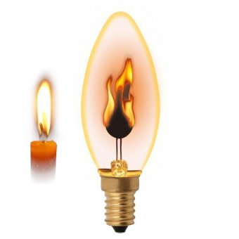 Лампа декоративная (UL-00002981) E14 3W золотистая IL-N-C35-3/RED-FLAME/E14/CL