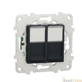 Розетка компьютерная RJ45X2 Schneider Electric Unica New Cat. 6 UTP NU542454
