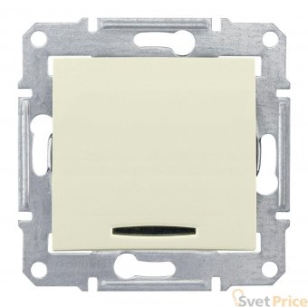 Выключатель кнопочный с синей подсветкой Schneider Electric Sedna 10A 250V SDN1600147