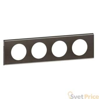 Рамка 4-постовая Legrand Celiane Corian чёрный никель 069034