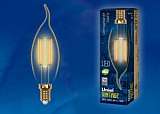 Лампа светодиодная (UL-00002397) E14 5W свеча на ветру прозрачная LED-CW35-5W/GOLDEN/E14 GLV21GO