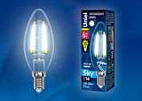 Лампа светодиодная (UL-00001373) E14 6W 4000K свеча прозрачная LED-C35-6W/NW/E14/CL PLS02WH