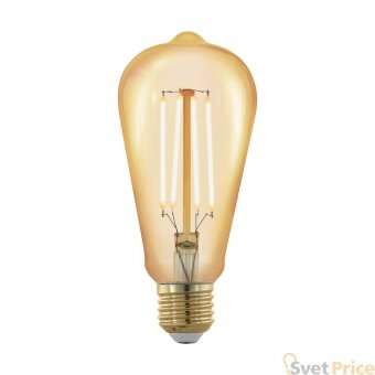 Лампа светодиодная филаментная диммируемая Eglo E27 4W 1700К золотая 11696