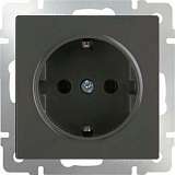 Розетка с заземлением Werkel WL07-SKG-01-IP20 серо-коричневая 4690389086618