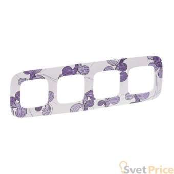 Рамка 4-постовая Legrand Valena Allure Флора белая 754364