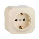 Розетка 2К+З Legrand Quteo 16A 250V с/з со шторками слоновая кость 782250