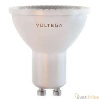 Лампа светодиодная Voltega GU10 6W 4000К прозрачная VG2-S1GU10cold6W-D 7109