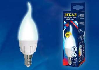 Лампа светодиодная диммируемая (UL-00004298) Uniel E14 7W 4000K матовая LED-CW37 7W/4000K/E14/FR/DIM PLP01WH