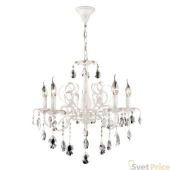 Подвесная люстра Eurosvet Kiva 3113/5 белый с золотом/прозрачный хрусталь Strotskis