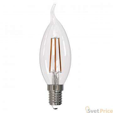 Лампа светодиодная филаментная диммируемая (UL-00005189) Uniel E14 9W 3000K прозрачная LED-CW35-9W/3000K/E14/CL/DIM GLA01TR