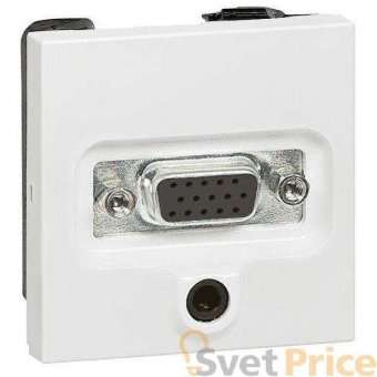 Розетка аудио/видео HD15+Jack3.5 Legrand Valena белая 770082