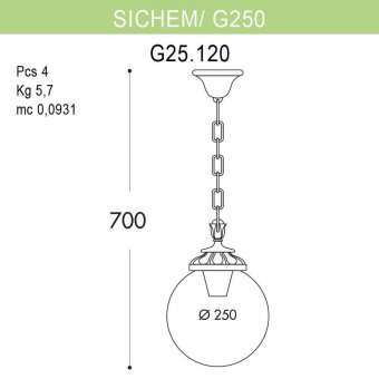 Уличный подвесной светильник Fumagalli Sichem/G250 G25.120.000.BZE27