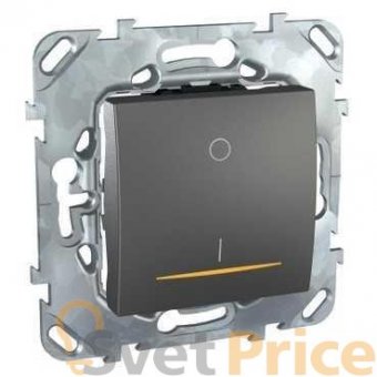 Выключатель одноклавишный 2P с подсветкой Schneider Electric Unica 16A 250V MGU5.262.12SZD
