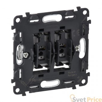 Выключатель кнопочный двухклавишный Legrand Valena Мех In Matic 6A 250V подсветка безв. зажим 752018