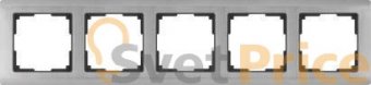 Рамка Metallic на 5 постов глянцевый никель WL02-Frame-05 4690389059322