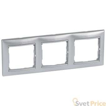 Рамка 3-постовая Legrand Valena алюминий 770153