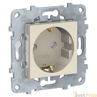 Розетка Schneider Electric Unica New с/з со шторками 16A 250V NU503744