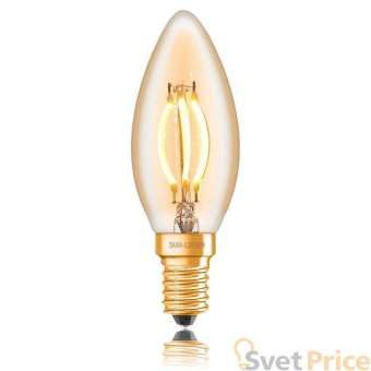 Лампа светодиодная филаментная диммируемая E27 4W 2200K золотая 057-097