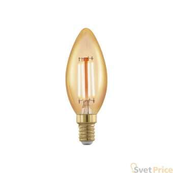 Лампа светодиодная филаментная диммируемая Eglo E14 4W 1700К золотая 11698