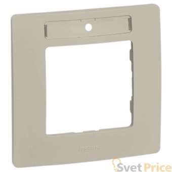 Рамка 1-постовая Legrand Etika с держателем для маркировки слоновая кость 672516