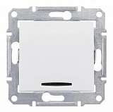 Выключатель одноклавишный 2P с красной подсветкой Schneider Electric Sedna 16A 250V SDN0201221