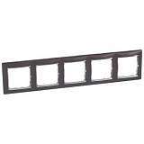 Рамка 5-постовая Legrand Valena темное дерево/серебряный штрих 770375