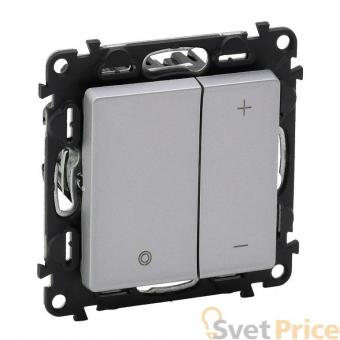 Светорегулятор Legrand Valena Life клавишный без нейтрали алюминий 752662