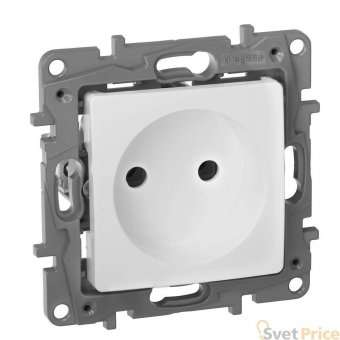Розетка 2К Legrand Etika 16A 250V б/з винтовой зажим белая 672220