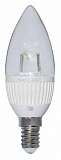 Лампа светодиодная E14 5W 4000K свеча прозрачная LC-CDCL-5/E14/840 L155