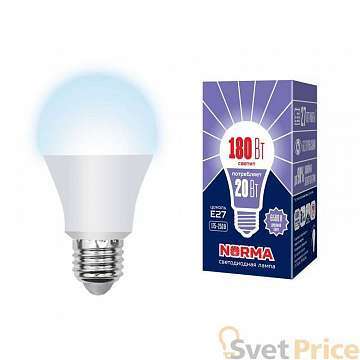 Лампа светодиодная (UL-00004028) E27 20W 6500K матовая LED-A65-20W/DW/E27/FR/NR